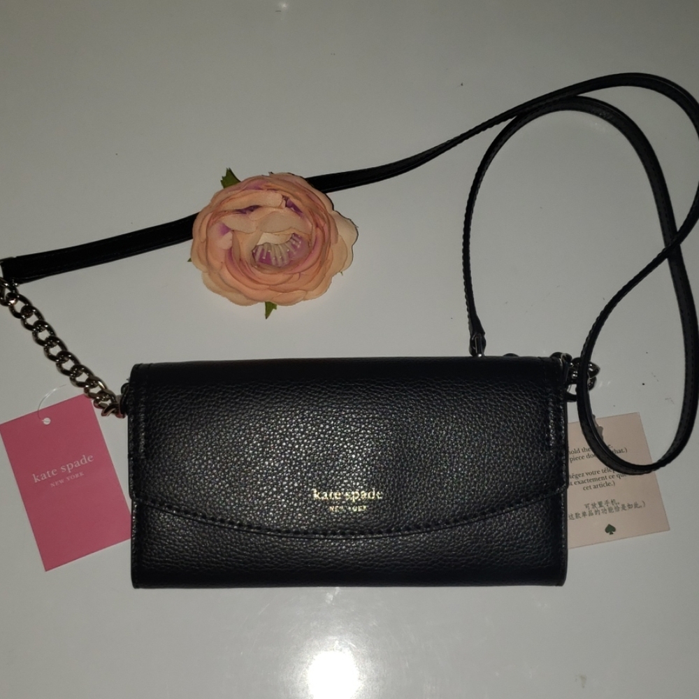Kate Spade Black Wallet on a Chain
